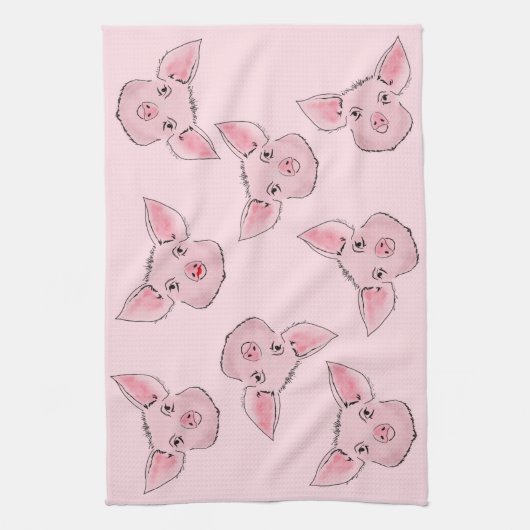 Hier een piggie, daar een piggie, overal een piggi theedoek (Verticaal)