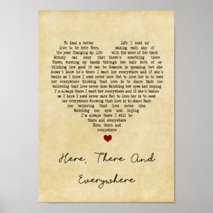 Hier en overal waar hartlied Lyric Poster
