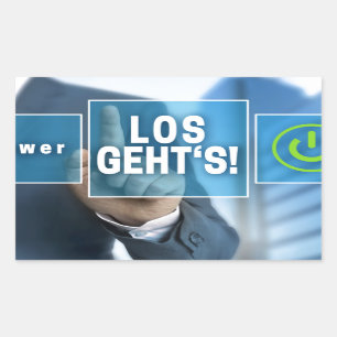 Hier gaan wij (Duitse los gehts) touchscreen Rechthoekige Sticker