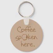 Hier gesproken koffie sleutelhanger (Achterkant)