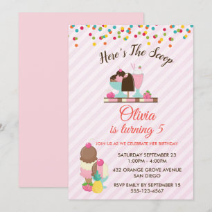 Hier is de ijszaak Ice Cream & Confetti Verjaardag Kaart