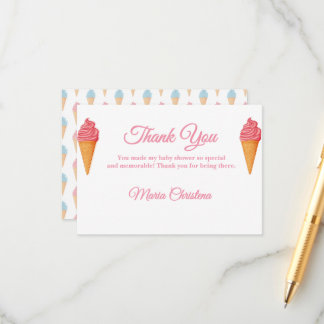 Hier is de leuke Pink Baby Shower Dankjewel Informatiekaartje