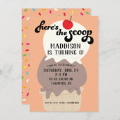 Hier is de Scoop Cream Birthday Uitnodiging (Voorkant / Achterkant)