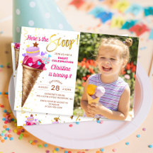 Hier is de Scoop Girls Ice Cream Birthday Foto