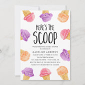 Hier is de Scoop Ice Cream Baby shower Uitnodiging (Voorkant)