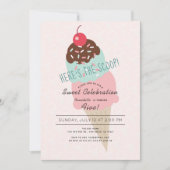 Hier is de Scoop Ice Cream Pink Girl Verjaardag Kaart (Voorkant)