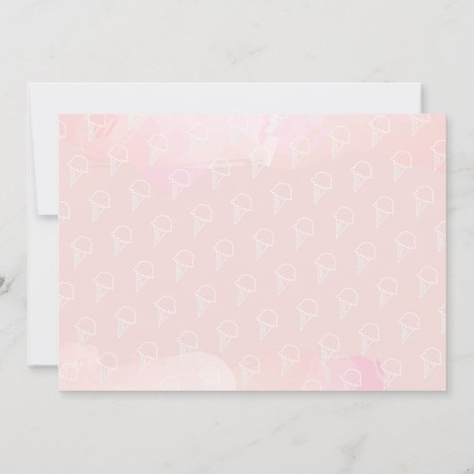 Hier is de Scoop Ice Cream Pink virtuele verjaarda Kaart (Achterkant)