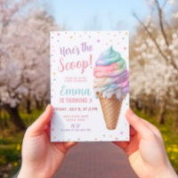 Hier is de Scoop Pastel Pink Ice Cream Verjaardag