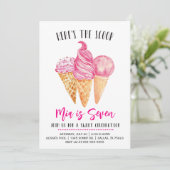 Hier is de Scoop Pink Ice Cream Birthday Kaart (Staand voorkant)