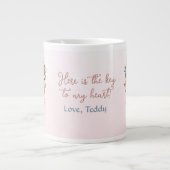 Hier is de sleutel tot mijn roze hart extra grote beker (Voorkant)