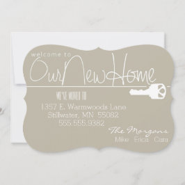 Hier is de sleutel tot ons nieuwe thuis aankondiging