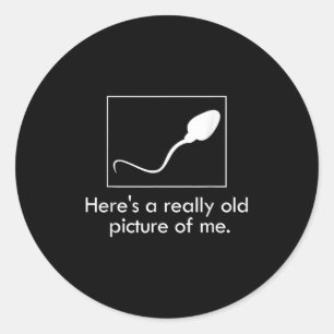 Hier is een heel oud Afbeelding van me Funny Appar Ronde Sticker