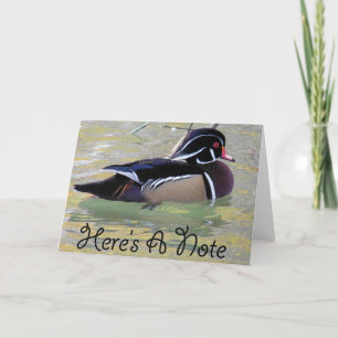 Hier is een noot, Wood Duck Drake Kaart
