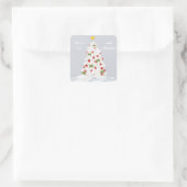 Hier is een witte kerstboom met rood vierkante sticker (Tas)
