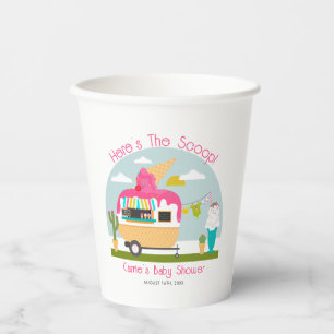 Hier is het Baby shower van de Scoop Ice Cream Cam Papieren Bekers