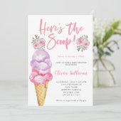 Hier is het Scoop Ice Cream Baby shower Kaart (Staand voorkant)
