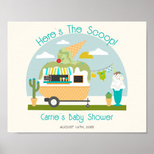Hier is het Scoop Ice Cream Camper Boy Baby shower Poster