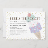 Hier is het Scoop Ice Cream drive-by Baby shower Kaart (Voorkant)