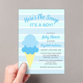 Hier is het Scoop Ice Cream Summer Baby shower Acryl Uitnodigingen (Insitu (Draagbaar))
