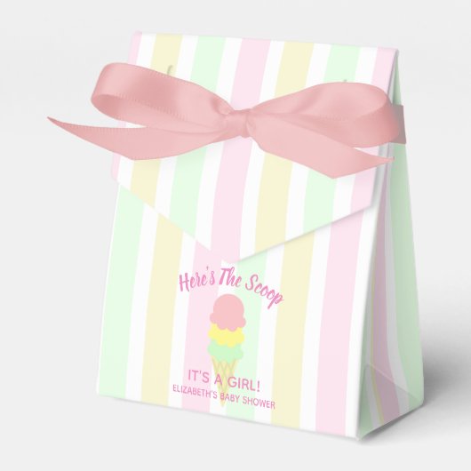 Hier is het Scoop Ice Cream Summer Baby shower Bedankdoosjes (Voorkant Zijde)