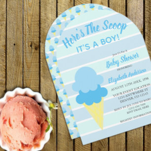 Hier is het Scoop Ice Cream Summer Baby shower Kaart