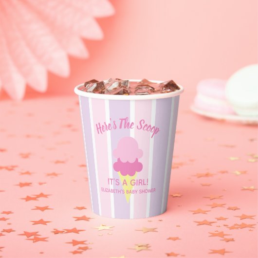 Hier is het Scoop Ice Cream Summer Baby shower Papieren Bekers (Insitu)