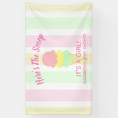 Hier is het Scoop Ice Cream Summer Baby shower Spandoek (Verticaal)