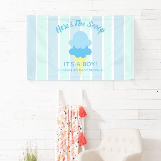 Hier is het Scoop Ice Cream Summer Baby shower Spandoek (Insitu)
