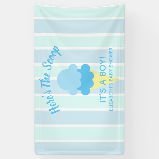Hier is het Scoop Ice Cream Summer Baby shower Spandoek (Verticaal)