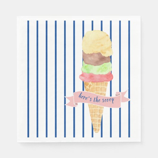 Hier is het servet van het Scoop Paper (Voorkant)