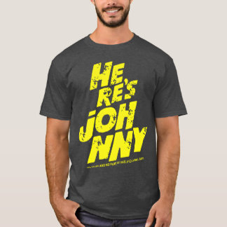 Hier is Johnny muziek dj dans rock cool johnny gra T-shirt