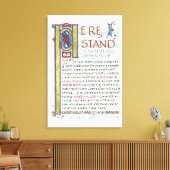 HIER IS STAND GOD HELP ME MARTIN LUTHER CITAAT CANVAS AFDRUK (Insitu (Woonkamer))