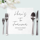 Hier is voor altijd het Manuscript Elegant Wedding Servet