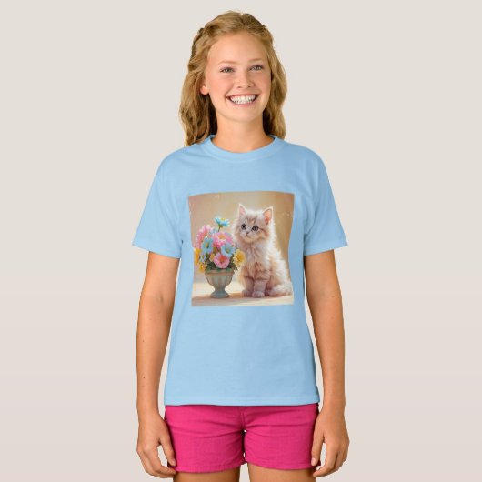Hier kat, kat t-shirt (Voorkant volledig)
