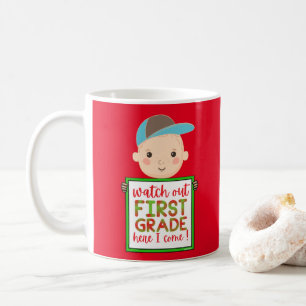 HIER KIJK IK EEN EERSTE GRADE UIT. KOFFIEMOK