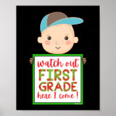 HIER KIJK IK EEN EERSTE GRADE UIT. POSTER (Voorkant)