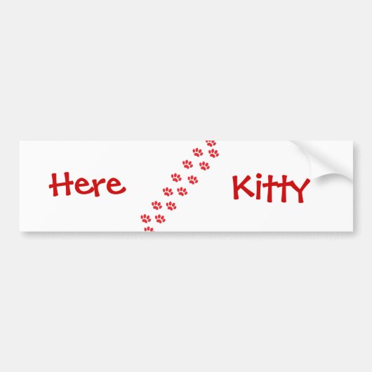 Hier Kitty Cat Paws Bumpersticker (Voorkant)