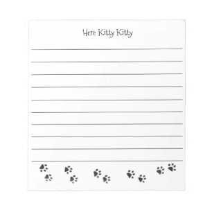 Hier Kitty Kitty Pootafdrukken Notitieblok met lij