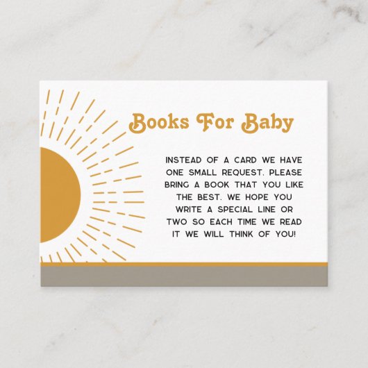 Hier komen de Son boeken voor Baby Insert Visitekaartje (Voorkant)