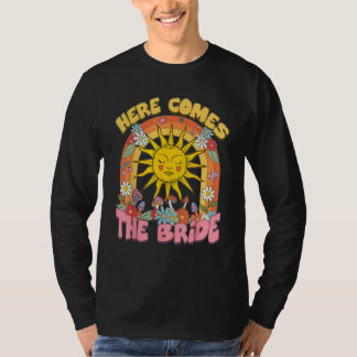 Hier Komt Bruid Groovy Retro 70s Meisjesachtige Br T-shirt