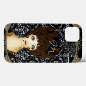 Hier komt Brunette Beauty Monogram Case-Mate iPhone Case (Achterkant (horizontaal))