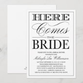 HIER KOMT DE BRIDE 2 | BRIDAL SHOWER INVITATION KAART (Voorkant / Achterkant)