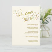 HIER KOMT DE BRIDE | BRIDAL SHOWER INVITATION KAART (Staand voorkant)