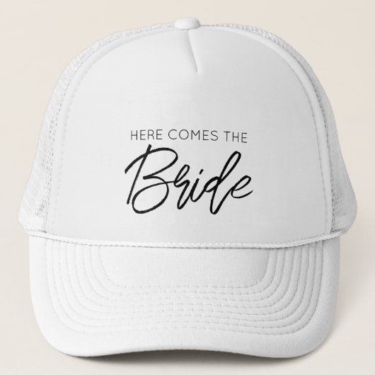 HIER KOMT DE BRUID bruiloft Bachelorette Fun Trucker Pet (Voorkant)