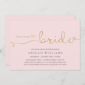 Hier komt de bruid dk -douche uitnodiging (Voorkant / Achterkant)