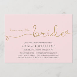 Hier komt de bruid faux gold kaart