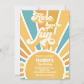 Hier komt de Fun Boho Sunshine Birthday Party Kaart (Voorkant)