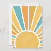 Hier komt de Fun Boho Sunshine Birthday Party Kaart (Achterkant)