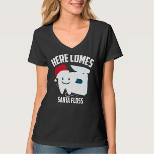 Hier komt de kerstman met wolkzoolorthodontisten X T-shirt