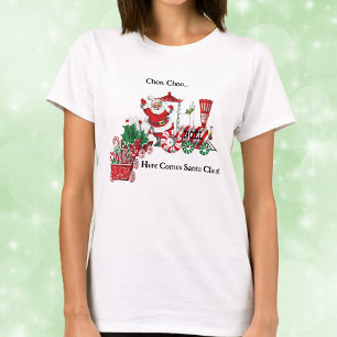 Hier komt de kerstman op Snoep met letters T-shirt
